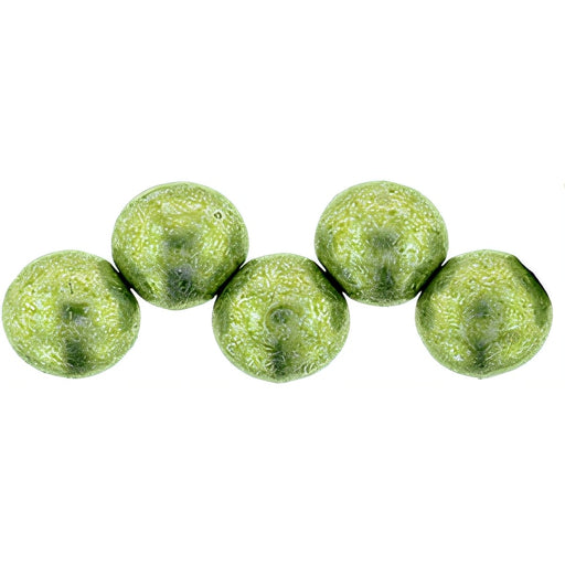 Czech Top Hole Round 6mm ColorTrends: Saturated Metallic Greenery (25pcs)