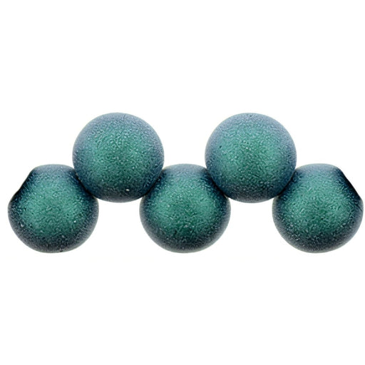 Czech Top Hole Round 6mm ColorTrends: Satin Metallic Turquoise (25pcs)