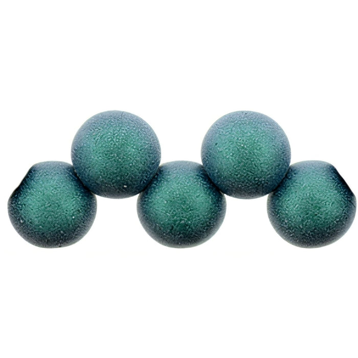 Czech Top Hole Round 6mm ColorTrends: Satin Metallic Turquoise (25pcs)