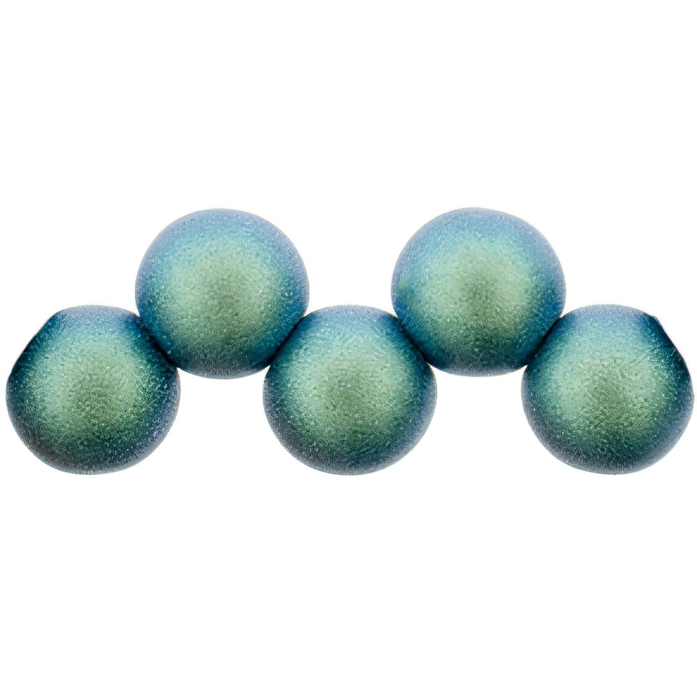 Czech Top Hole Round 6mm Polychrome - Blue Aqua (25pcs)