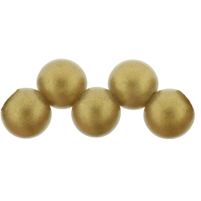 Czech Top Hole Round 6mm Sueded Gold Smoky Topaz (25pcs)