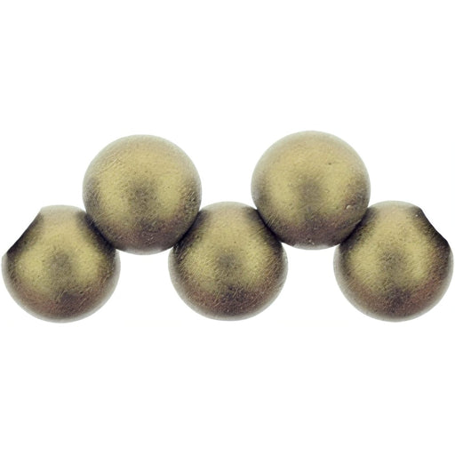Czech Top Hole Round 6mm Sueded Gold Tanzanite (25pcs)