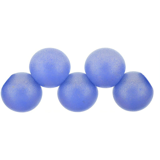 Czech Top Hole Round 6mm Sueded Gold Sapphire (25pcs)