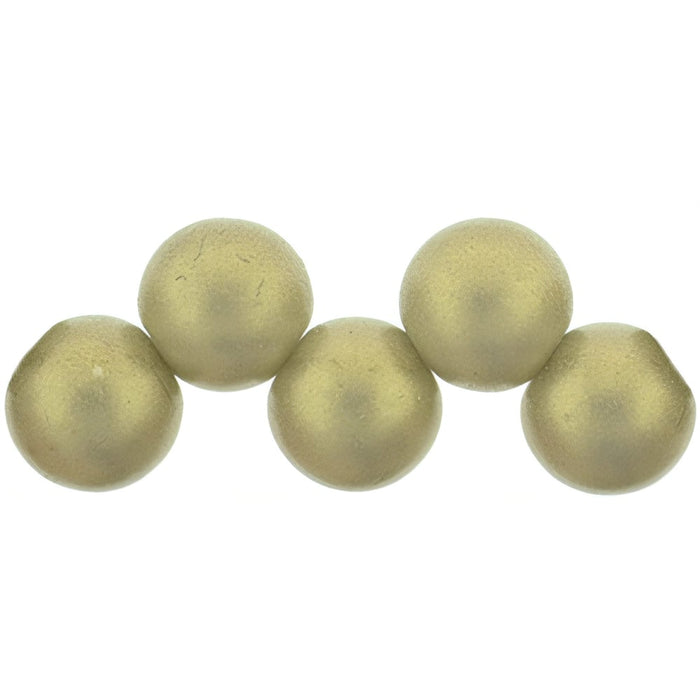 Czech Top Hole Round 6mm Sueded Gold Black Diamond (25pcs)