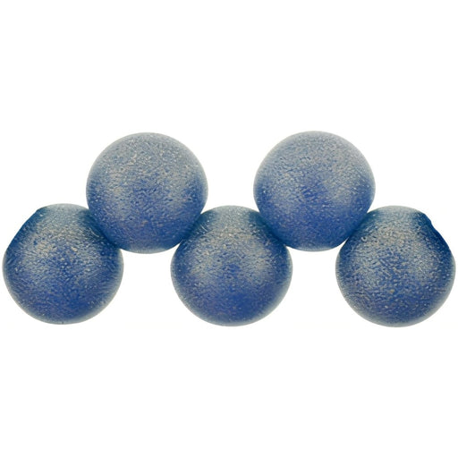 Czech Top Hole Round 6mm Sueded Gold Capri Blue (25pcs)
