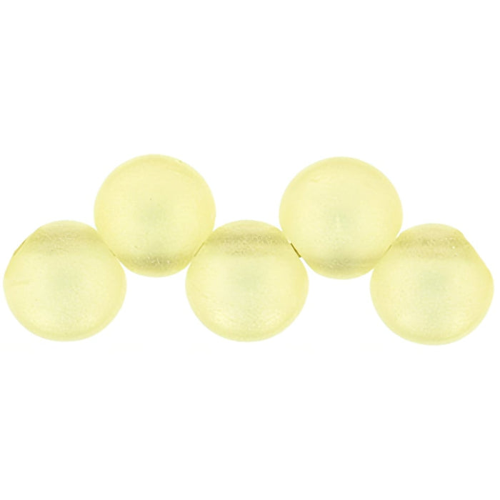 Czech Top Hole Round 6mm Sueded Gold Jonquil (25pcs)