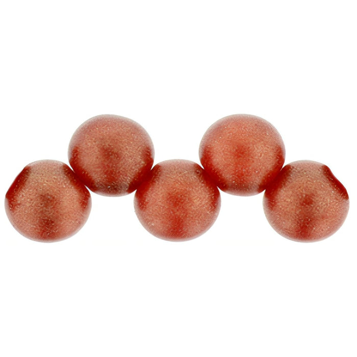 Czech Top Hole Round 6mm Sueded Gold Ruby (25pcs)