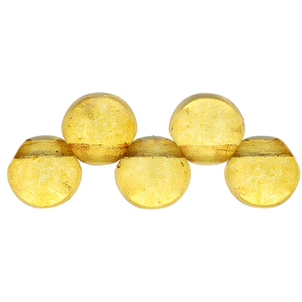 Czech Top Hole Round 6mm ColorTrends: Transparent Spicy Mustard (25pcs)