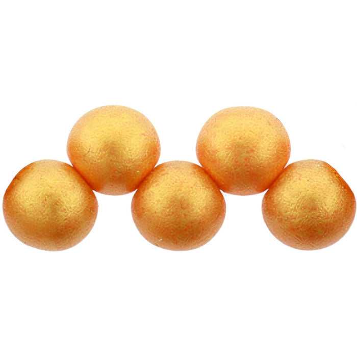 Czech Top Hole Round 6mm Sueded Gold Lamé Hyacinth (25pcs)