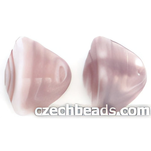 Czech Medium Shells 10/11mm Opaque Amethyst/White (25pcs)