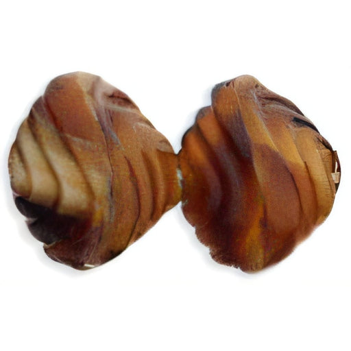 Czech Shell 8 x 7mm Pearl/Brown (25pcs)