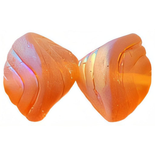 Czech Shell 8 x 7mm Matte - Dk Topaz AB (25pcs)