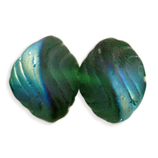Czech Shell 8 x 7mm Matte - Green Emerald AB (25pcs)