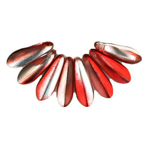 Czech Dagger 10 x 3mm Coated - Metalic Red (100pcs)