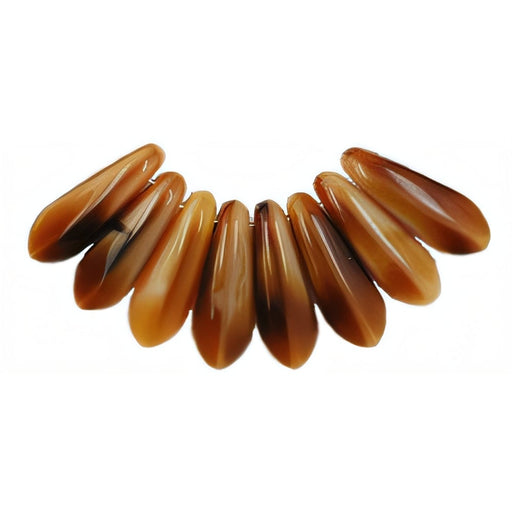 Czech Dagger 10 x 3mm Pearl/Brown (100pcs)
