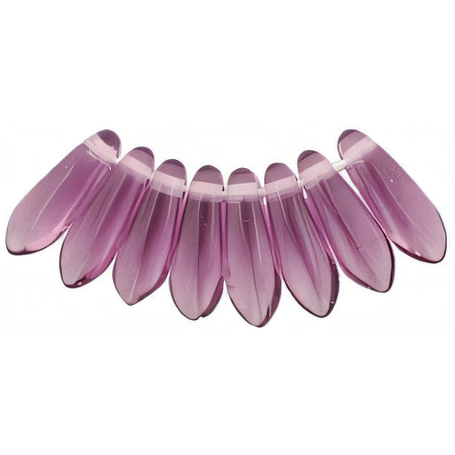 Czech Dagger 10 x 3mm Med Amethyst (100pcs)