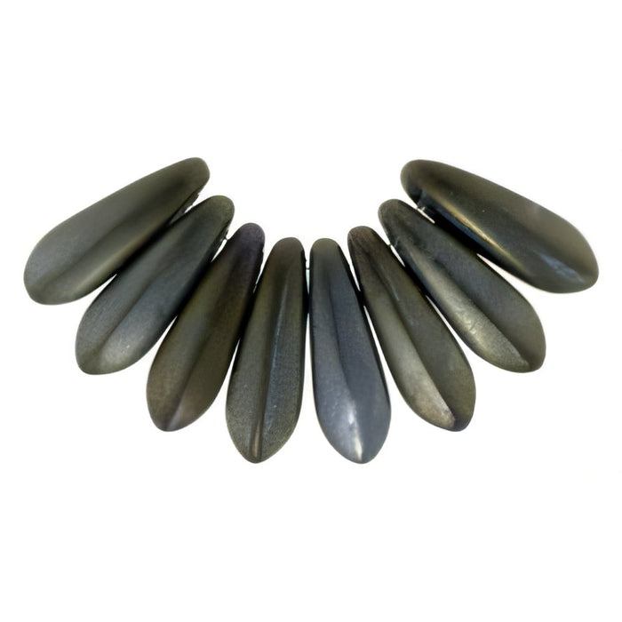 Czech Dagger 10 x 3mm Matte - Iris - Brown (100pcs)