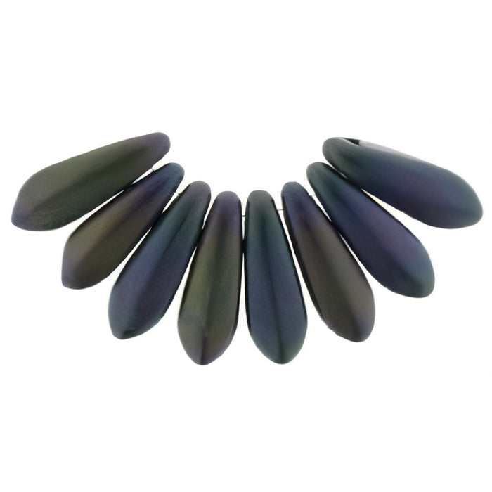 Czech Dagger 10 x 3mm Matte - Iris - Purple (100pcs)