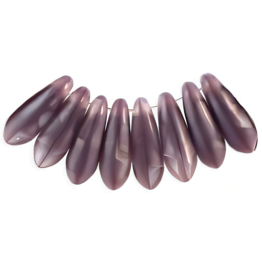 Czech Dagger 10 x 3mm Milky Amethyst/Crystal (100pcs)