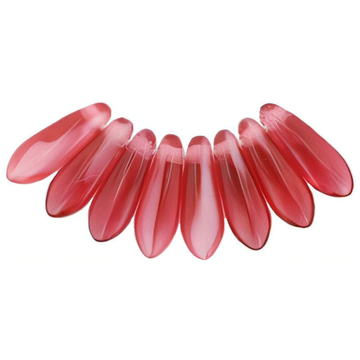 Czech Dagger 10 x 3mm Pearl/Fuchsia (100pcs)