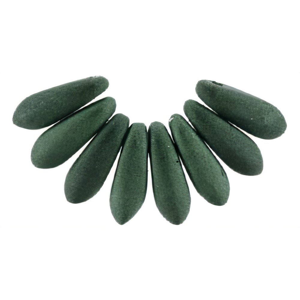 Czech Dagger 10 x 3mm Metallic Suede - Dk Forest (100pcs)