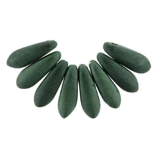 Czech Dagger 10 x 3mm Metallic Suede - Dk Forest (100pcs)