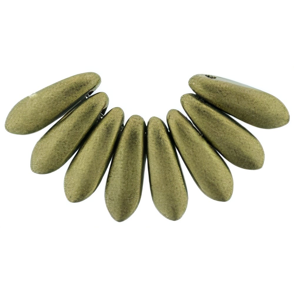 Czech Dagger 10 x 3mm Metallic Suede - Gold (100pcs)