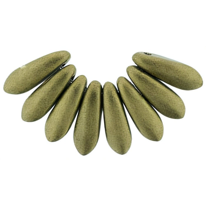 Czech Dagger 10 x 3mm Metallic Suede - Gold (100pcs)