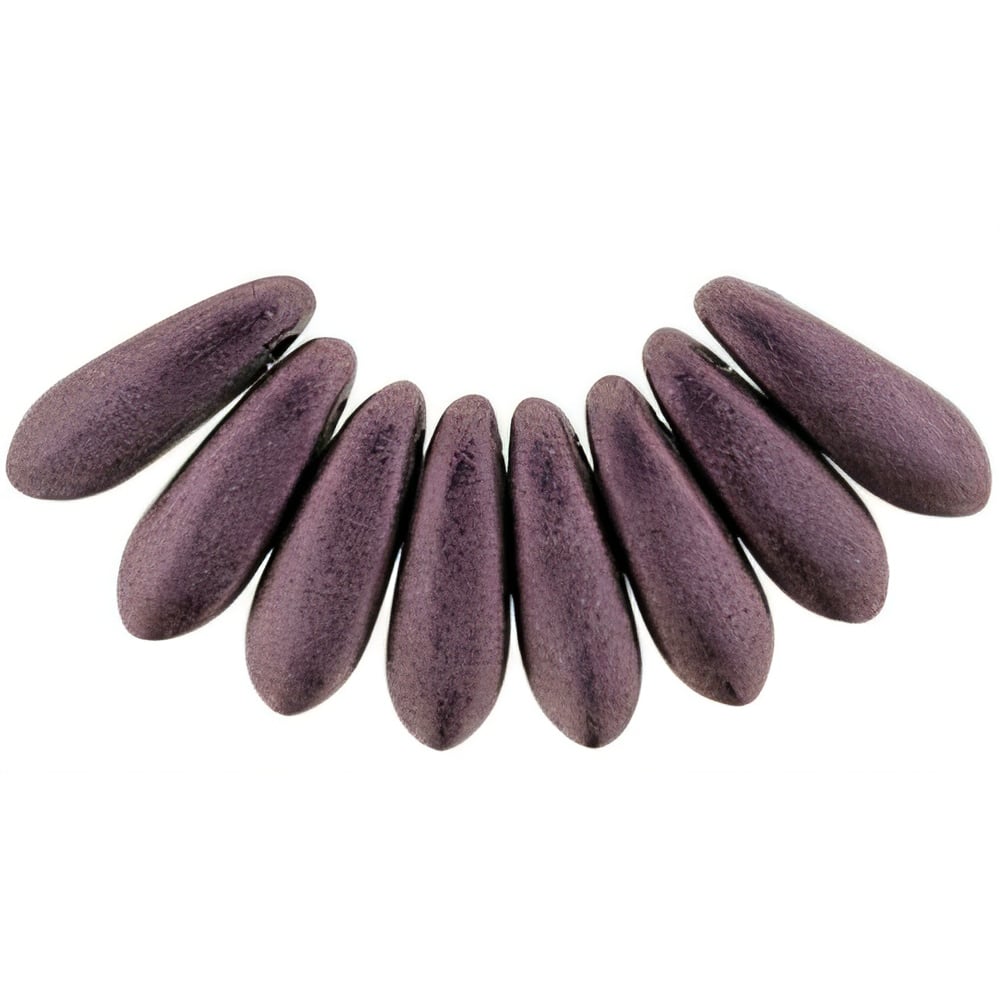 Czech Dagger 10 x 3mm Metallic Suede - Pink (100pcs)