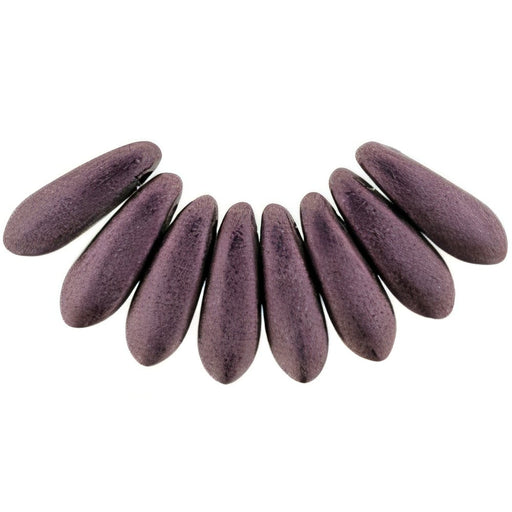 Czech Dagger 10 x 3mm Metallic Suede - Pink (100pcs)