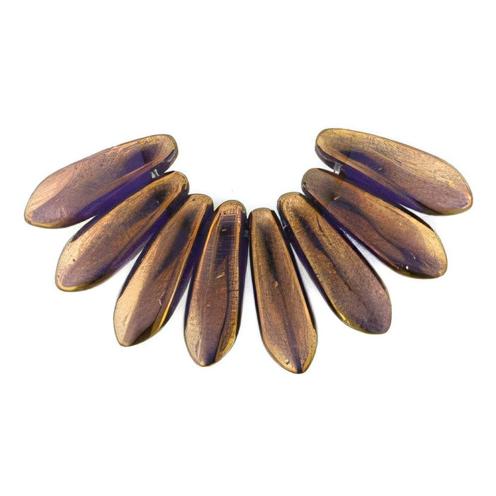 Czech Dagger 10 x 3mm Patina - Tanzanite (100pcs)