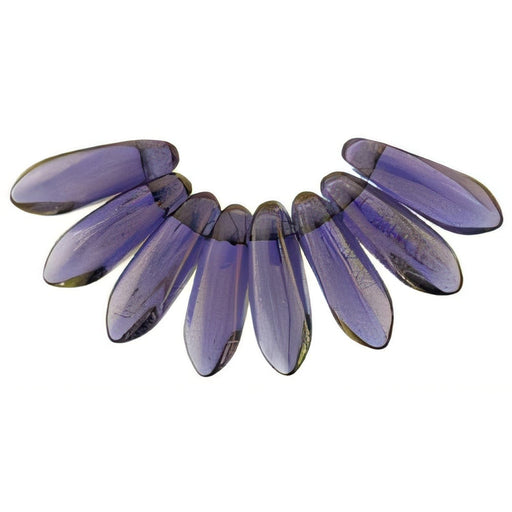 Czech Dagger 10 x 3mm Luster Iris - Tanzanite (100pcs)