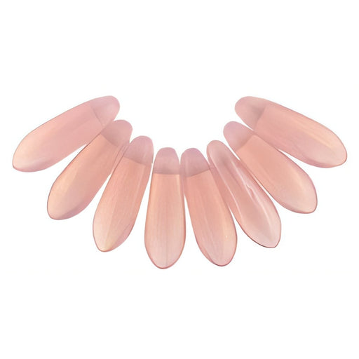 Czech Dagger 10 x 3mm Luster Iris - Milky Pink (100pcs)