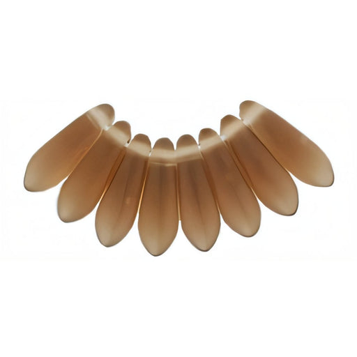 Czech Dagger 10 x 3mm Matte - Smoky Topaz (100pcs)