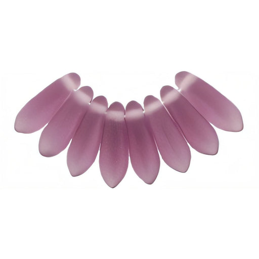 Czech Dagger 10 x 3mm Matte - Med Amethyst (100pcs)
