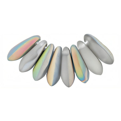 Czech Dagger 10 x 3mm Matte - Crystal - Vitral (100pcs)