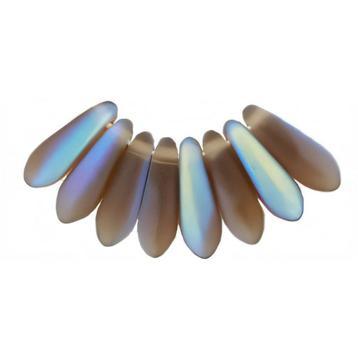 Czech Dagger 10 x 3mm Matte - Smoky Topaz AB (100pcs)