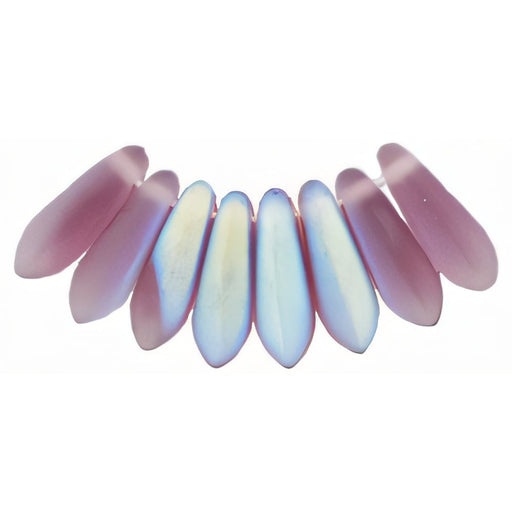 Czech Dagger 10 x 3mm Matte - Med Amethyst AB (100pcs)