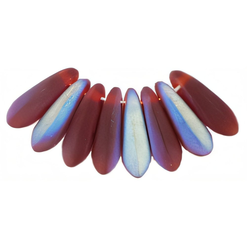 Czech Dagger 10 x 3mm Matte - Ruby AB (100pcs)