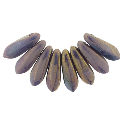 Czech Dagger 10 x 3mm Luster - Opaque Bronzed Smoke (100pcs)