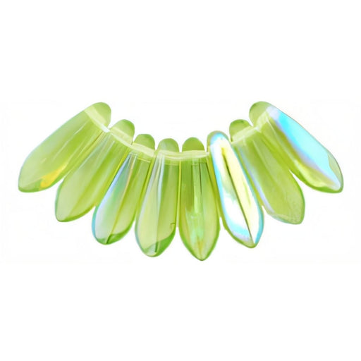 Czech Dagger 10 x 3mm Olivine AB (100pcs)