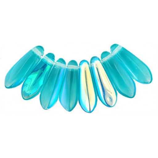 Czech Dagger 10 x 3mm Teal AB (100pcs)