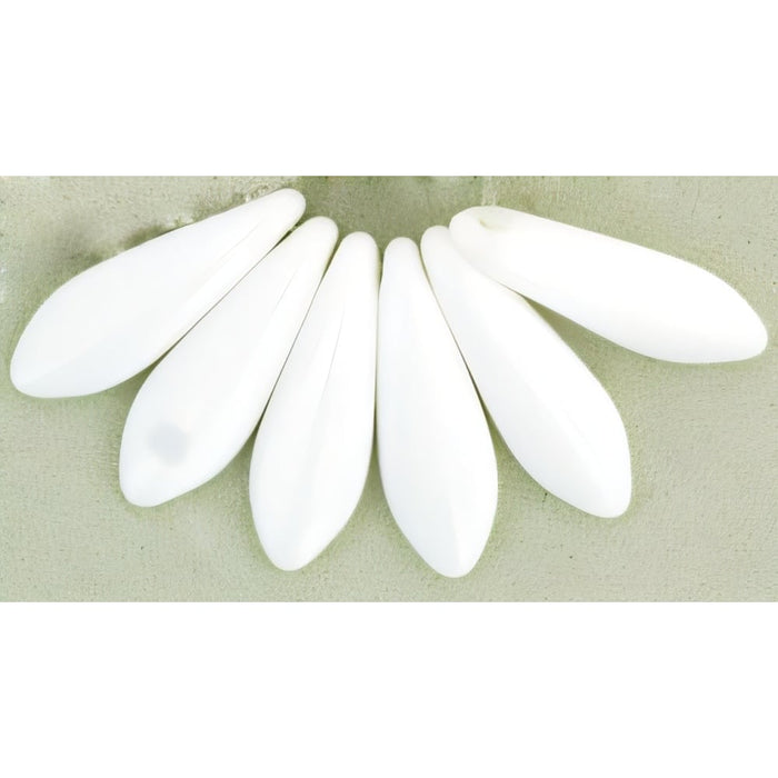 Czech Dagger 16 x 5mm Opaque White (50pcs)