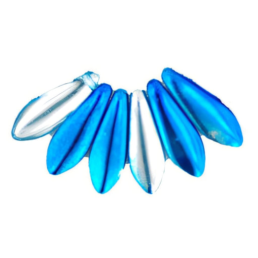 Czech Dagger 16 x 5mm Coated - Capri Silver 1/2 (50pcs)