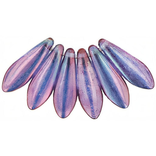 Czech Dagger 16 x 5mm Luster - Transparent Denim Blue (50pcs)