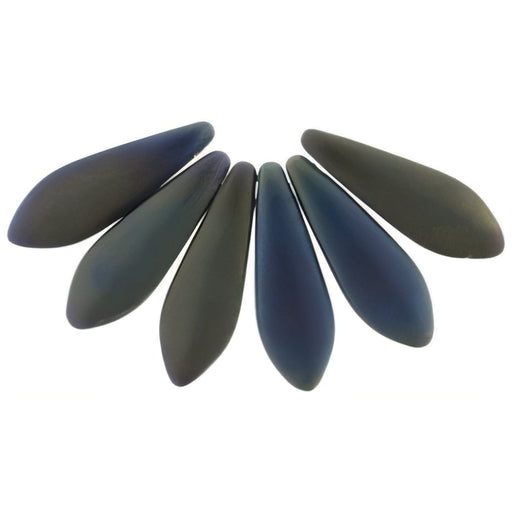Czech Dagger 16 x 5mm Matte - Iris - Green (50pcs)