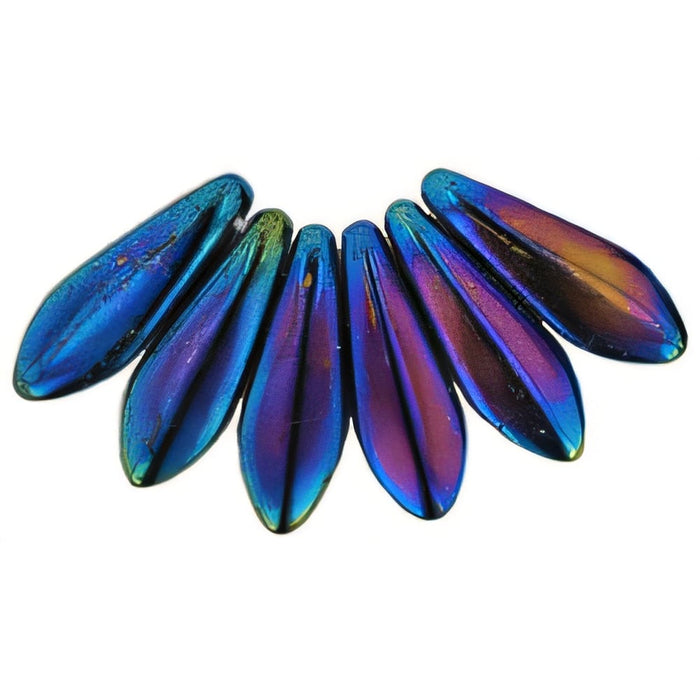 Czech Dagger 16 x 5mm Iris - Blue (50pcs)