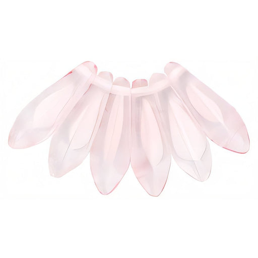 Czech Dagger 16 x 5mm Crystal/Lt Pink (50pcs)