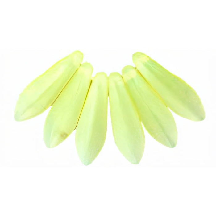 Czech Dagger 16 x 5mm Milky Jonquil (50pcs)