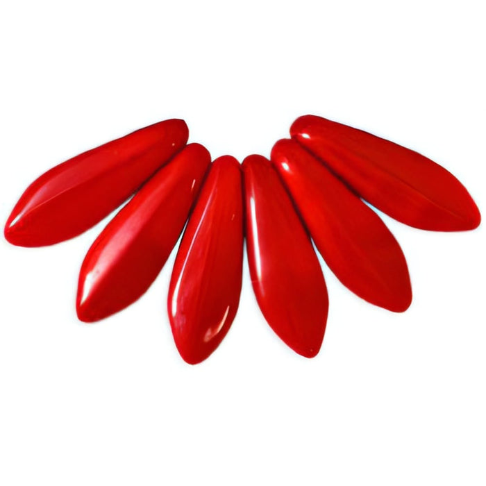 Czech Dagger 16 x 5mm Opaque Red (50pcs)